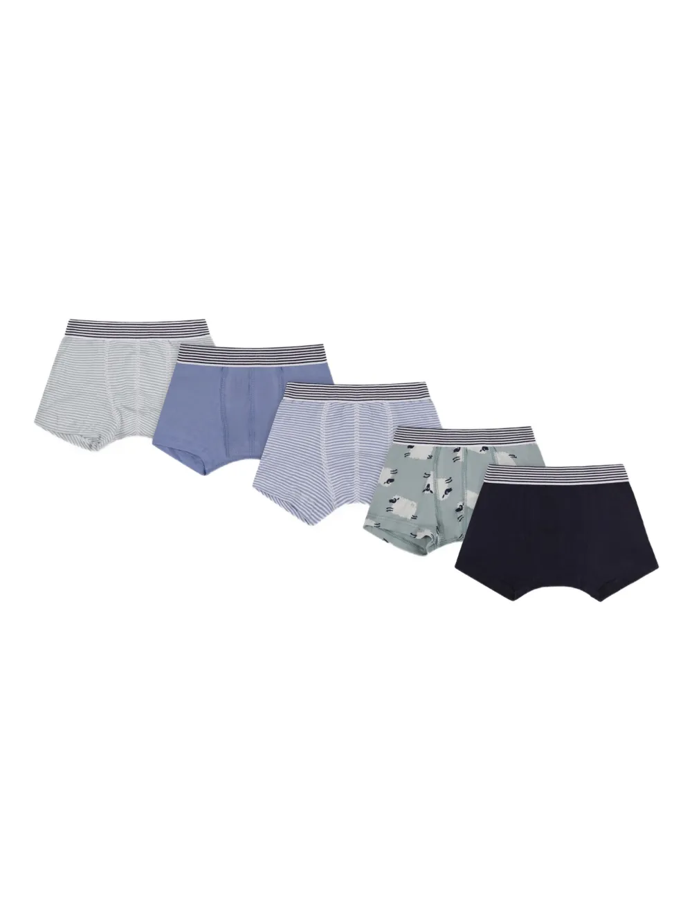 Petit Bateau Vijf katoenen boxershorts Grijs