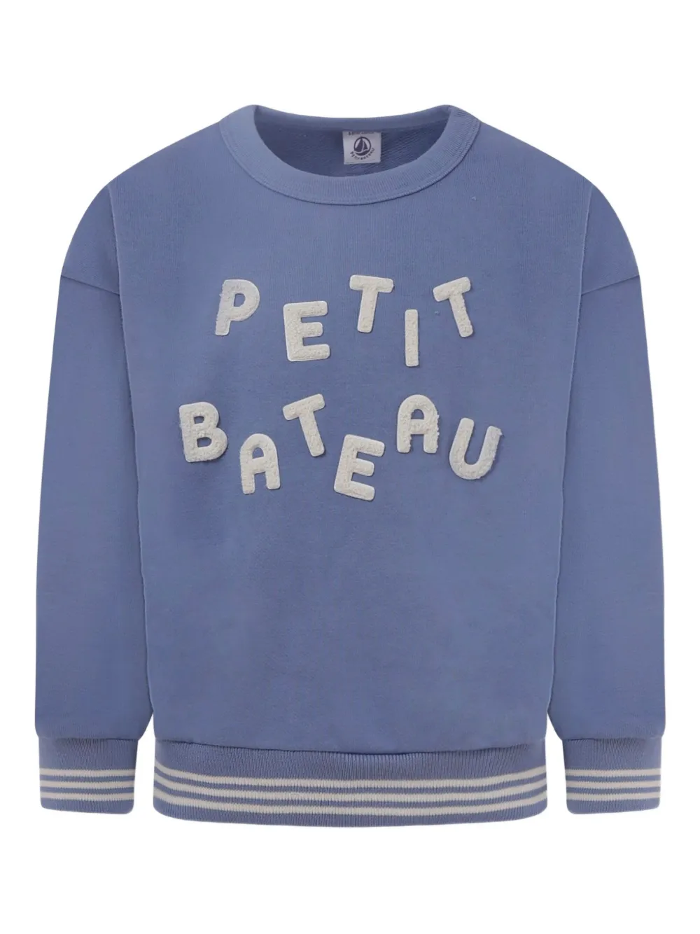 Petit Bateau letter-patch sweatshirt Blauw