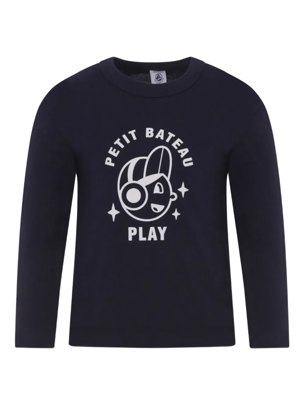 Petit Bateau Long-sleeve Graphic-print T-shirt In Blue