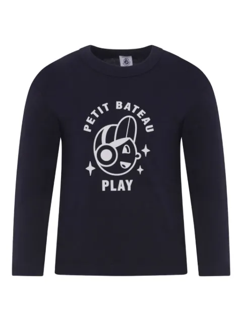 Petit Bateau long-sleeve graphic-print T-shirt