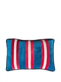 Les-Ottomans striped velvet cushion (60cm x 40cm) - Blue