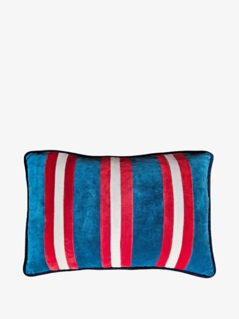 Les-Ottomans cojín de terciopelo con motivo de rayas (60cm x 40cm)