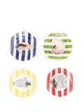 Les-Ottomans Sea Stripes plates (set of four) - White