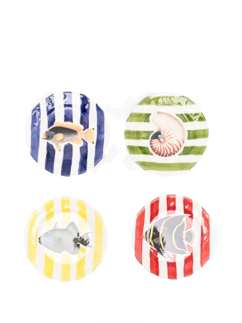 Les-Ottomans Sea Stripes plates (set of four)