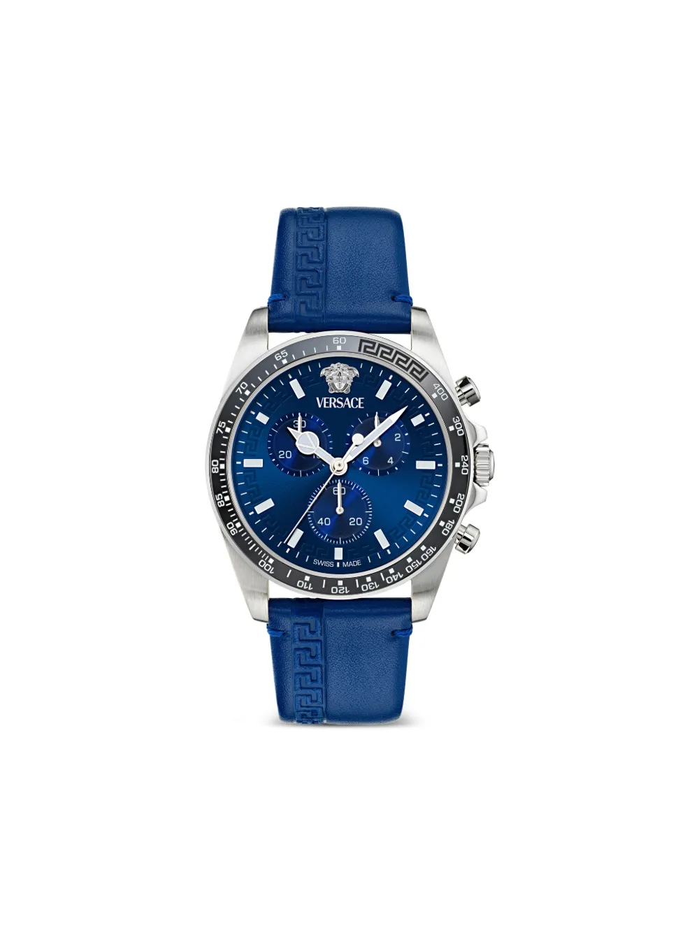 Versace グレカ クロノグラフ 腕時計 43mm - ブルー Versace グレカ クロノグラフ 腕時計 43mm - ブルー