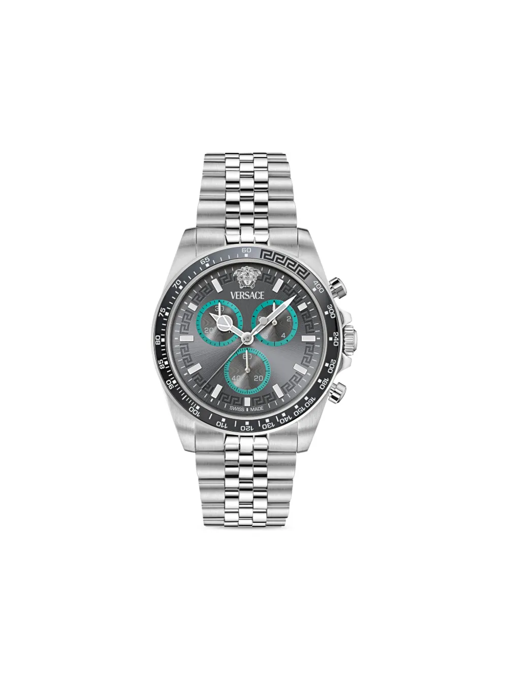 Versace グレカ クロノグラフ 腕時計 43mm - シルバートーン Versace グレカ クロノグラフ 腕時計 43mm - シルバートーン