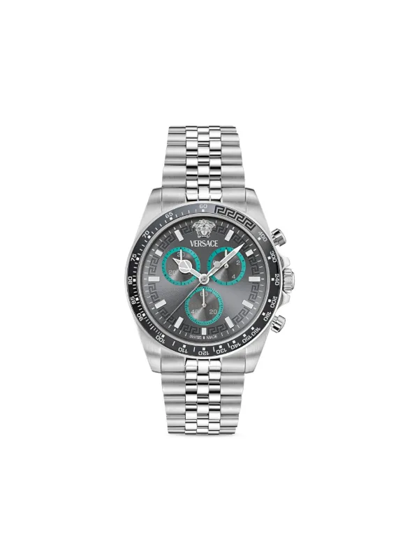 Versace グレカ クロノグラフ 腕時計 43mm | シルバートーン | FARFETCH JP