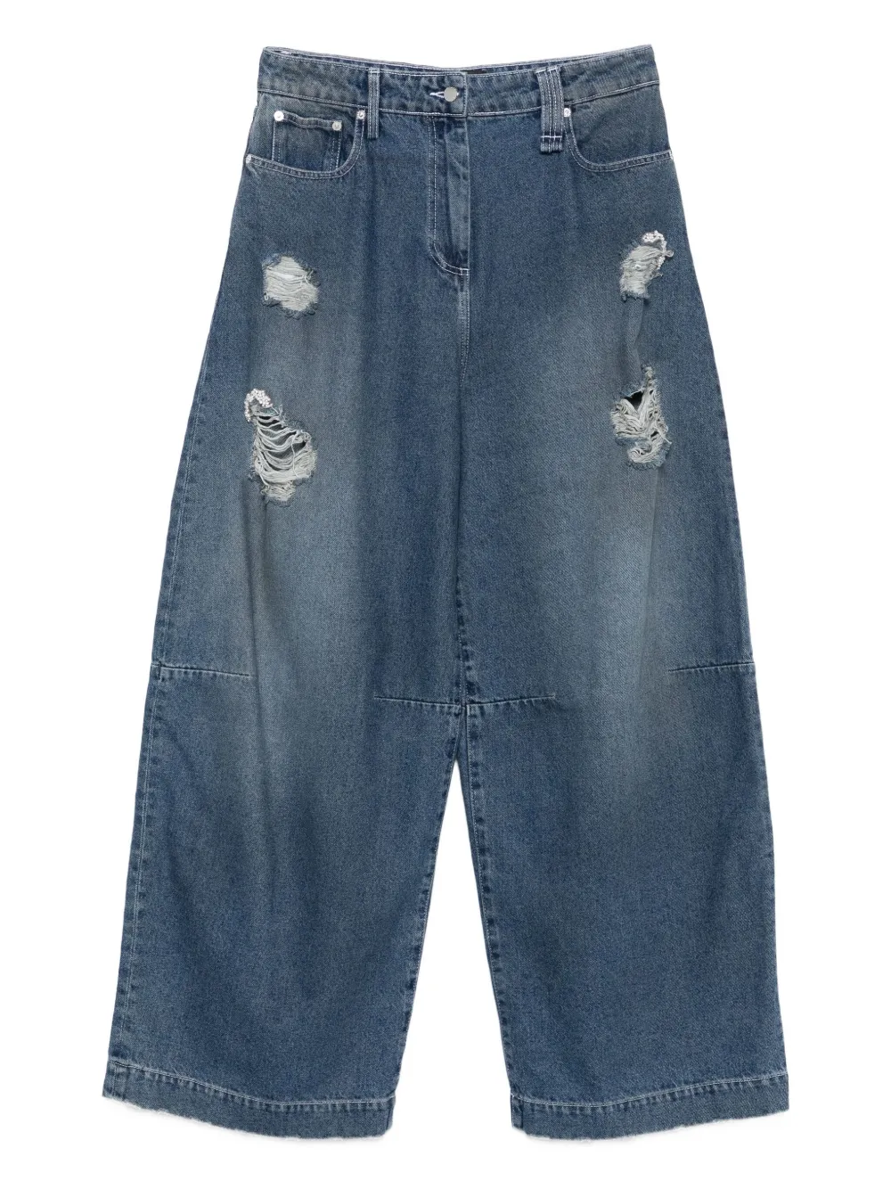 Simone Rocha Gerafelde jeans Blauw