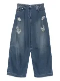 Simone Rocha distressed puddle jeans - Blue