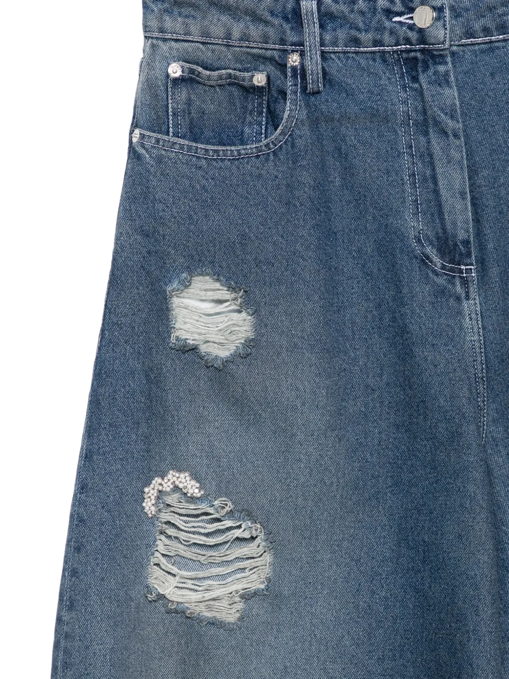 Simone Rocha Gerafelde jeans Blauw