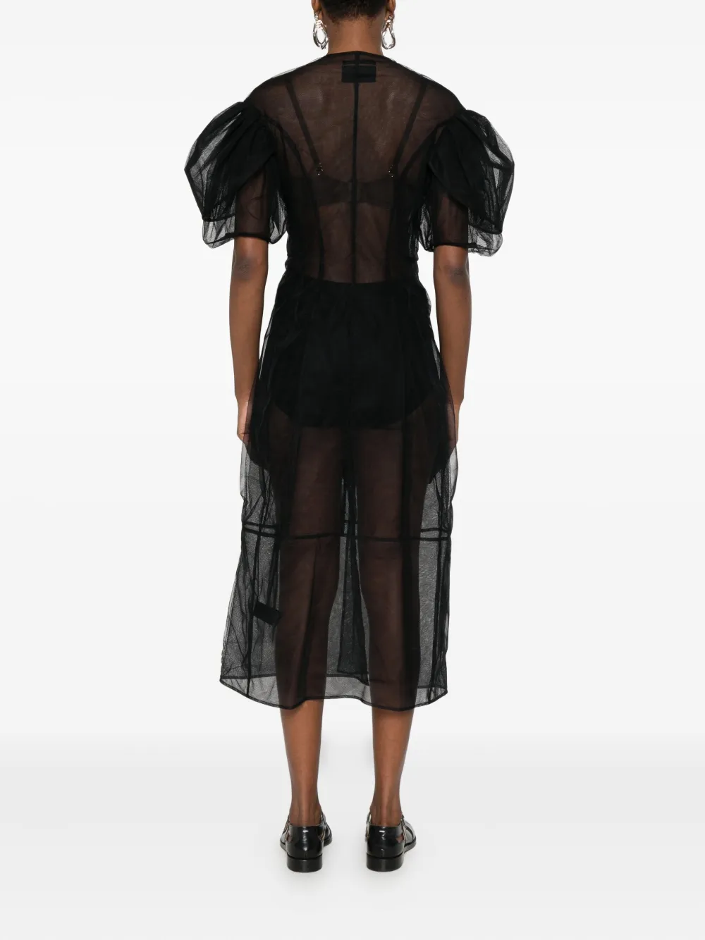 Simone Rocha Semi-doorzichtige jurk Zwart