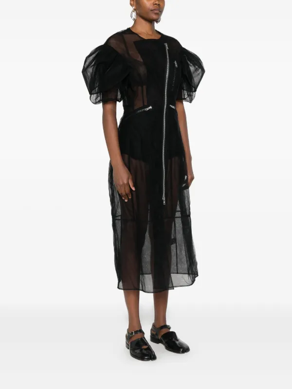 simone rocha sheer embellished midi dress Simone Rocha AppliquD Sheer Tulle Midi Dress - Pink - 50% Off