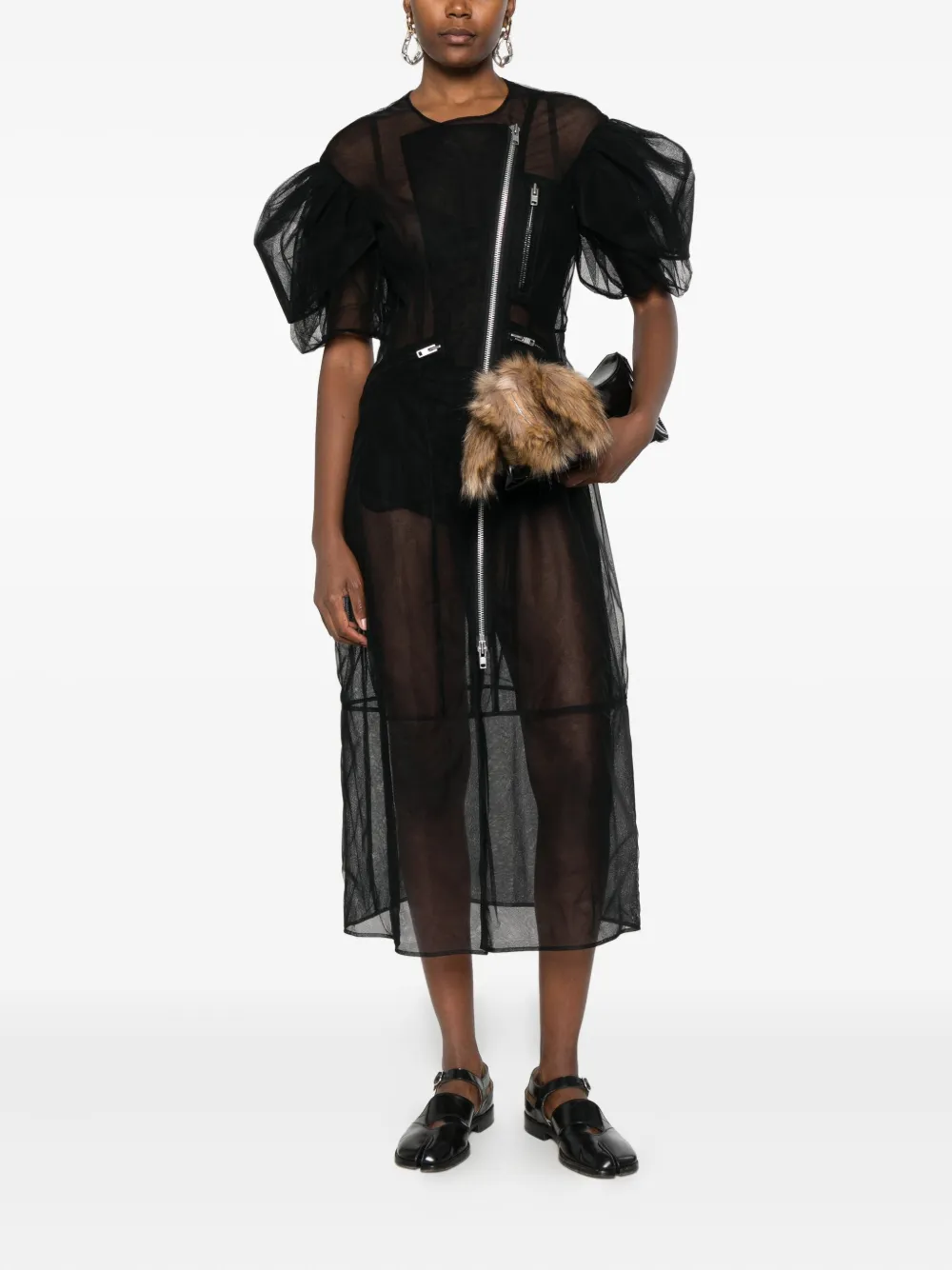 Simone Rocha semi-sheer dress - Zwart