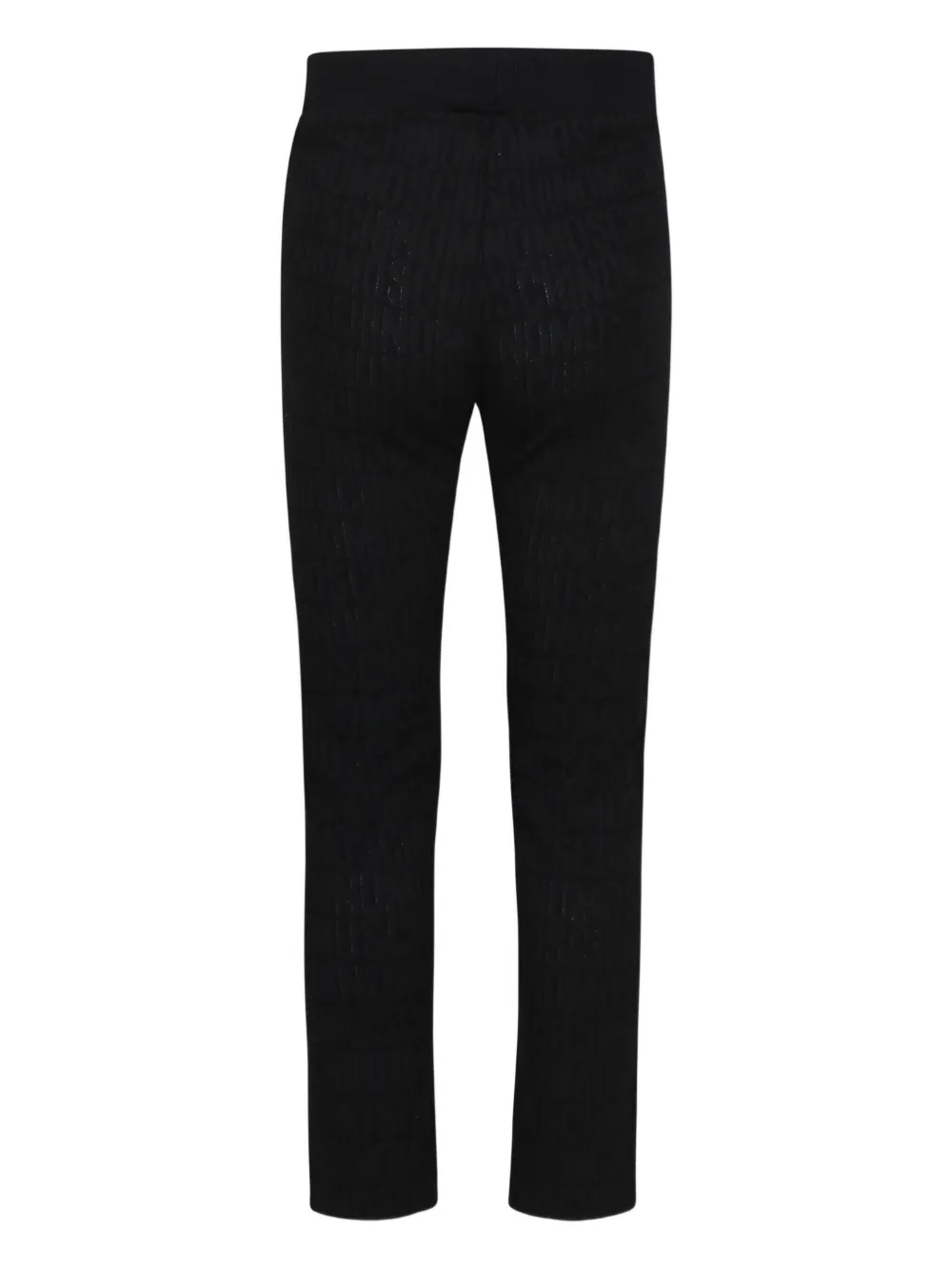 Moschino Kids logo-pattern ribbed leggings Zwart