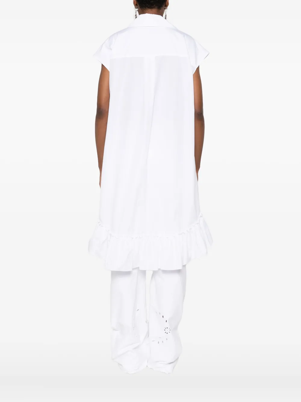 Simone Rocha Mouwloze blouse met ruches Wit