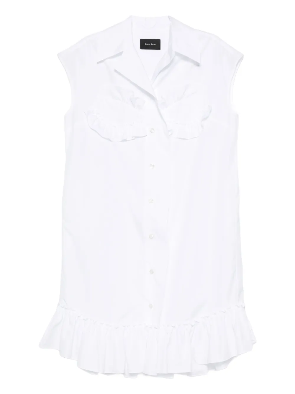 Simone Rocha Mouwloze blouse met ruches Wit