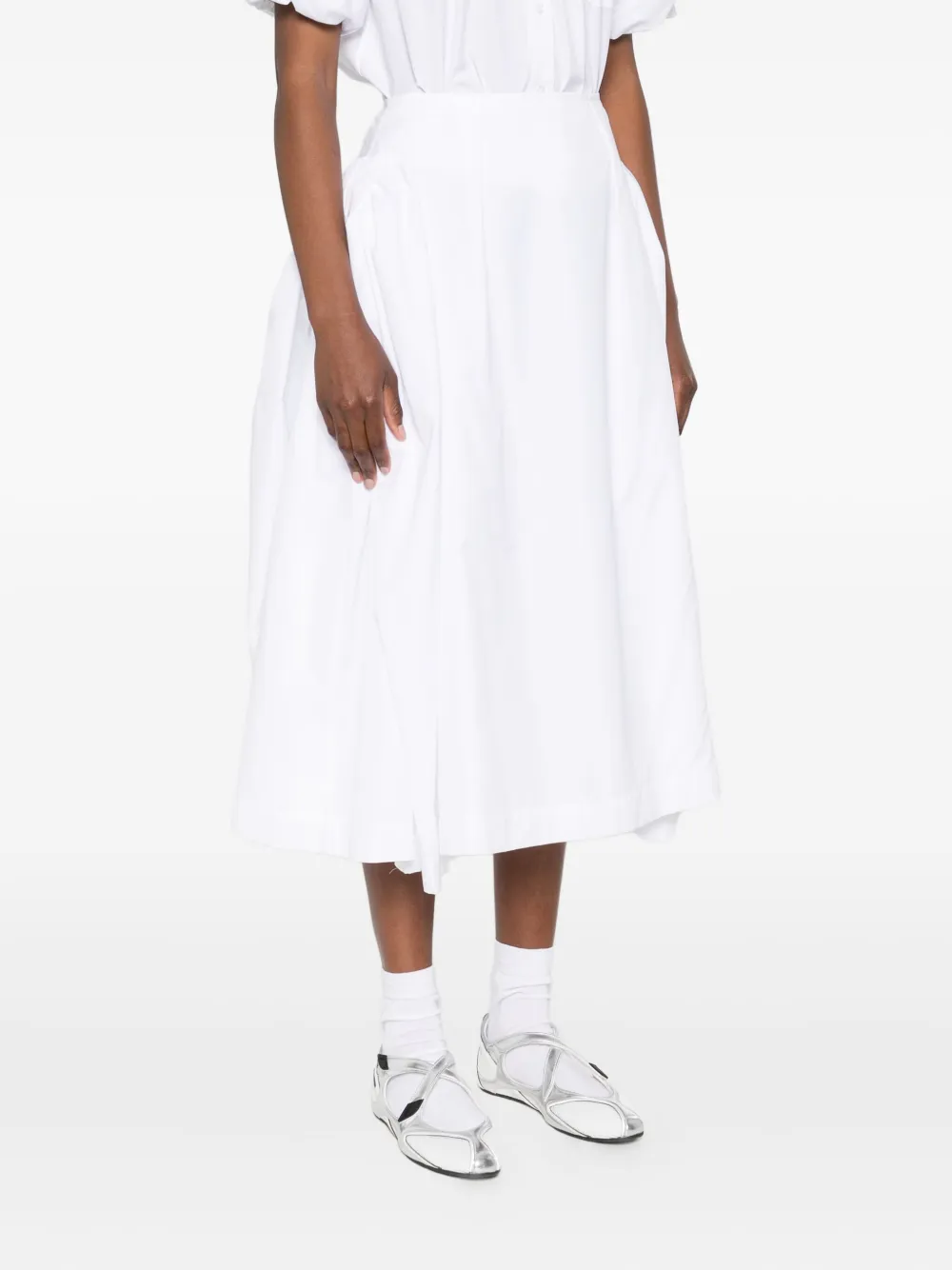 Simone Rocha Midi-rok met strik en heupdetail Wit