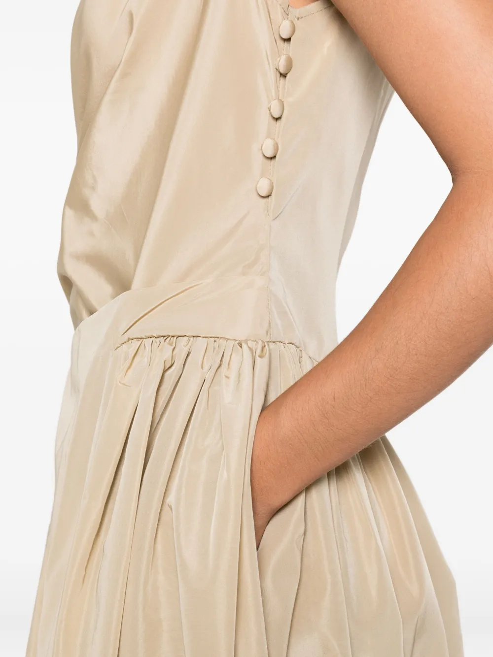 Simone Rocha Midi-jurk met gedrapeerd detail Beige