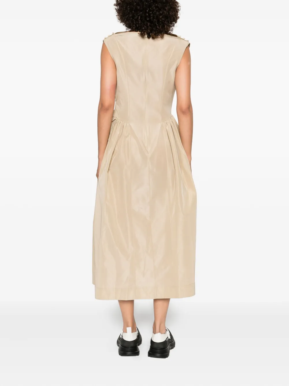 Simone Rocha Midi-jurk met gedrapeerd detail Beige