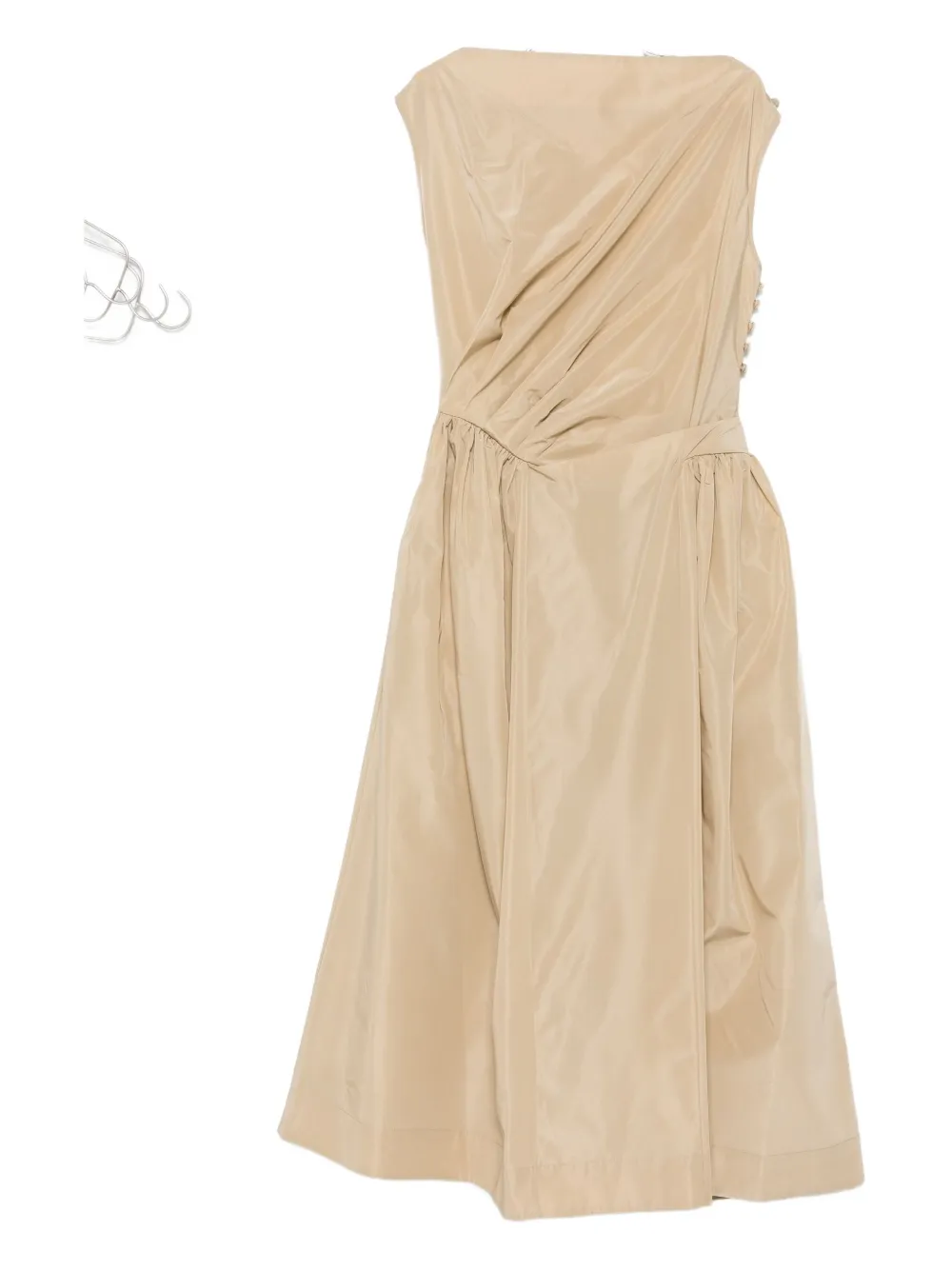 Simone Rocha draped-detail midi dress Beige