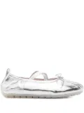 Simone Rocha cross-strap bow ballet flats - Silver