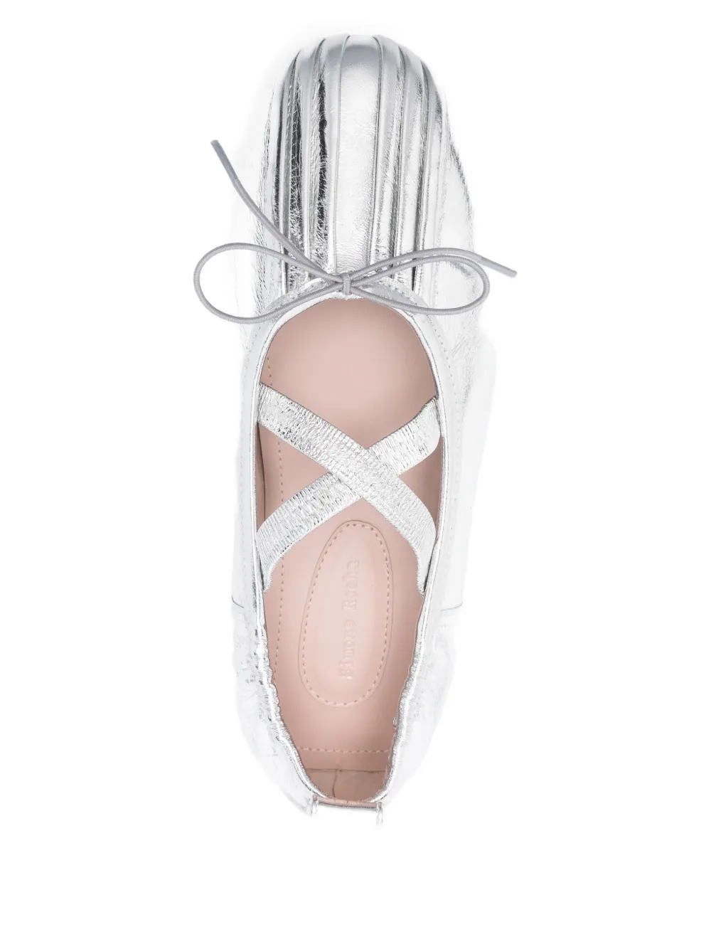 Simone Rocha cross-strap bow ballet flats Silver
