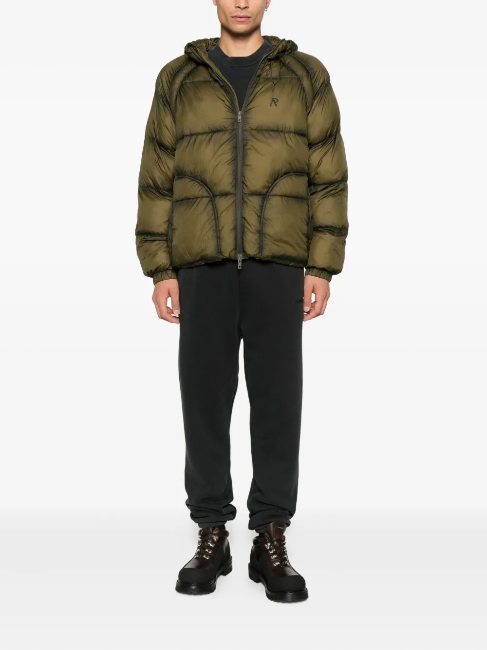 Represent translucent hooded puffer jacket | Down Jackets | Image 2