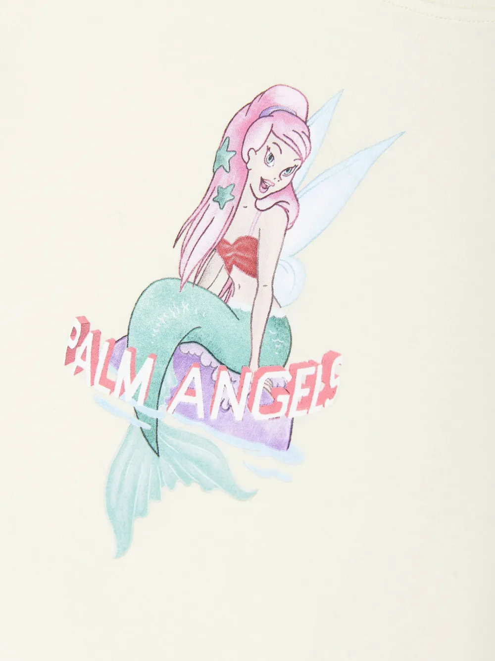 Palm Angels Kids Katoenen T-shirt Beige