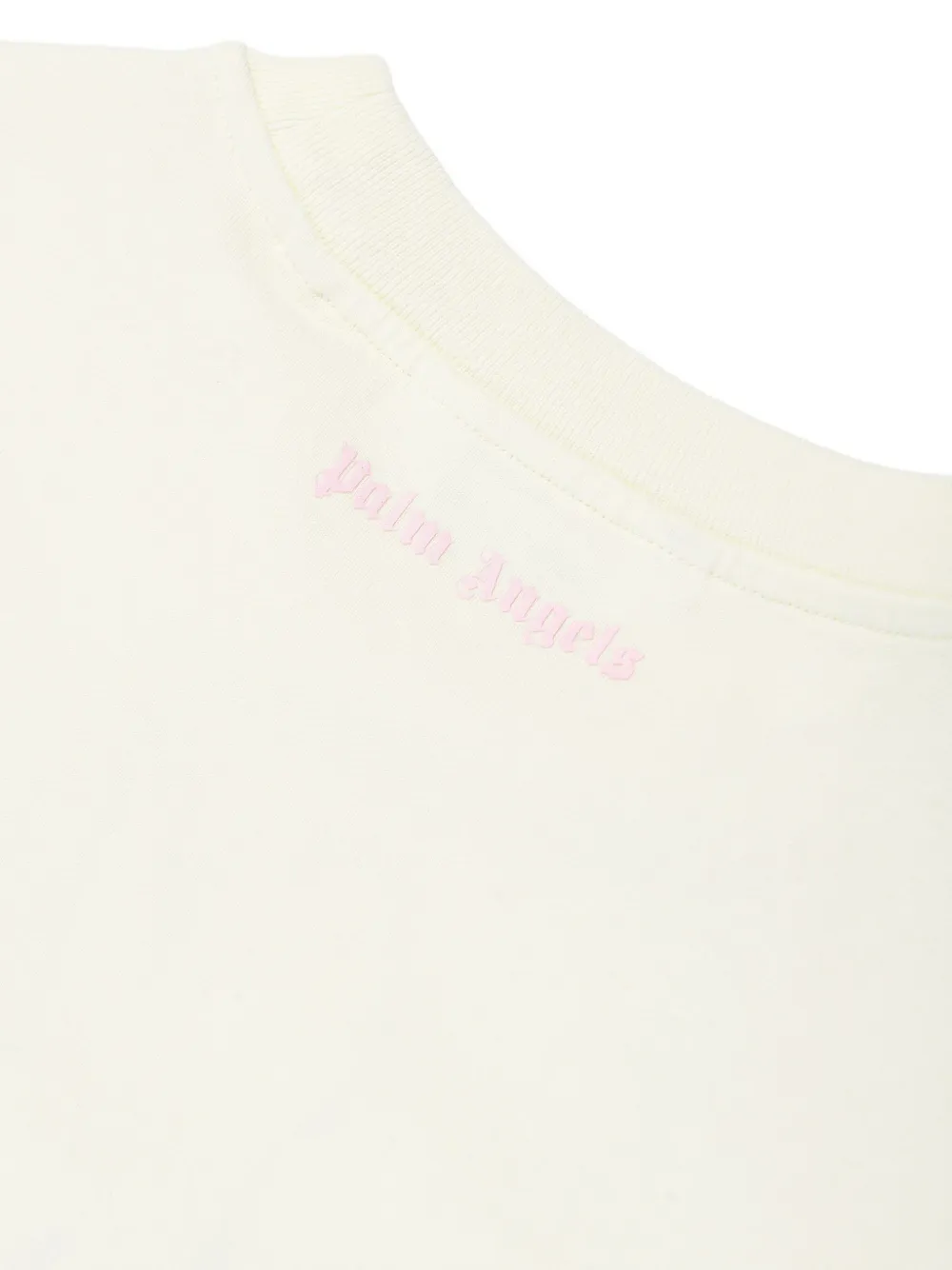 Palm Angels Kids Katoenen T-shirt Beige