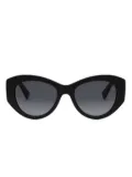 Bvlgari Tubogas gold-striped oval-frame sunglasses - Black