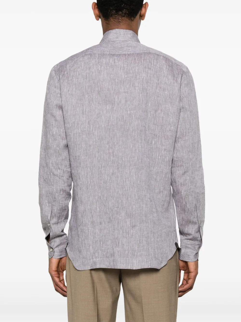 Zegna Oasi Lino overhemd Grijs