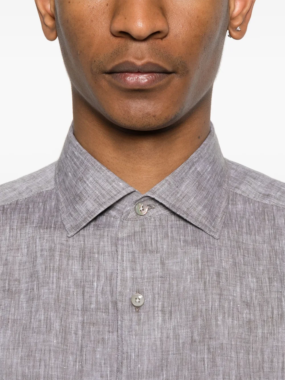 Zegna Oasi Lino overhemd Grijs