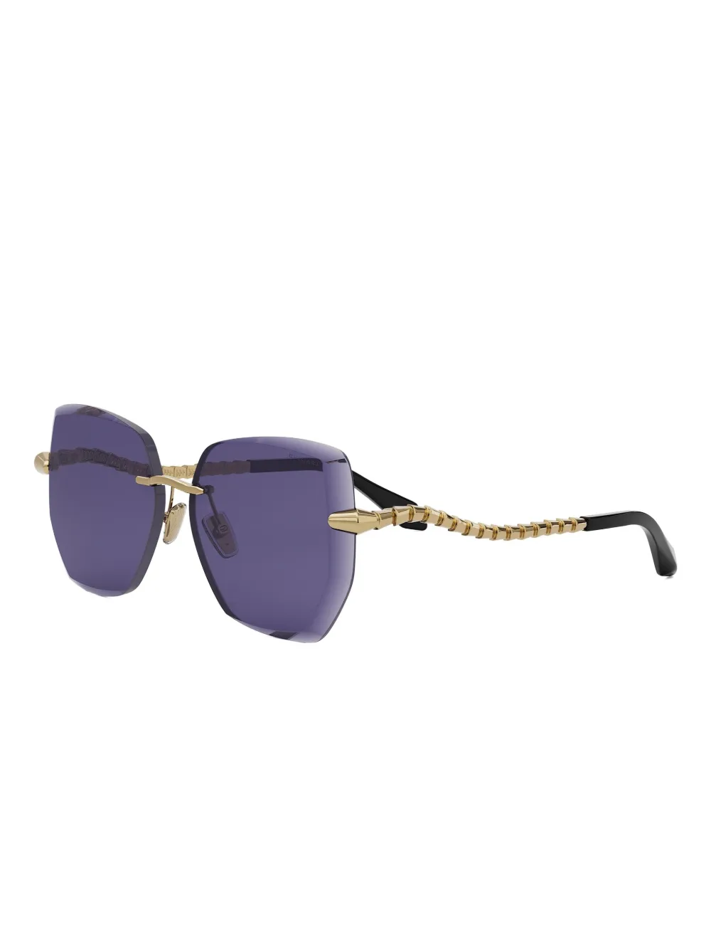 Bvlgari Serpenti Viper zonnebril met geometrisch montuur - Goud