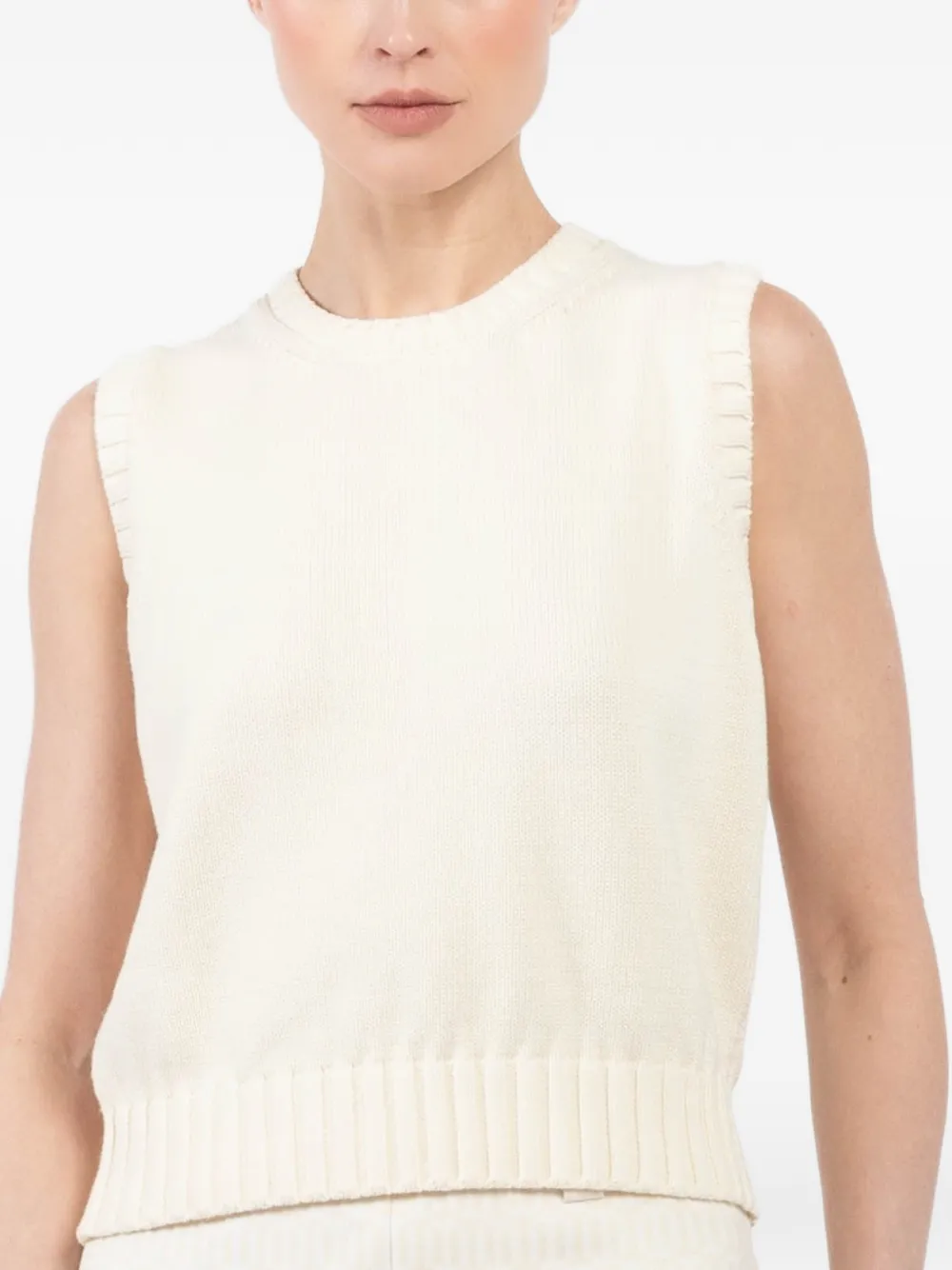 Sleeveless Crew-Neck Vest