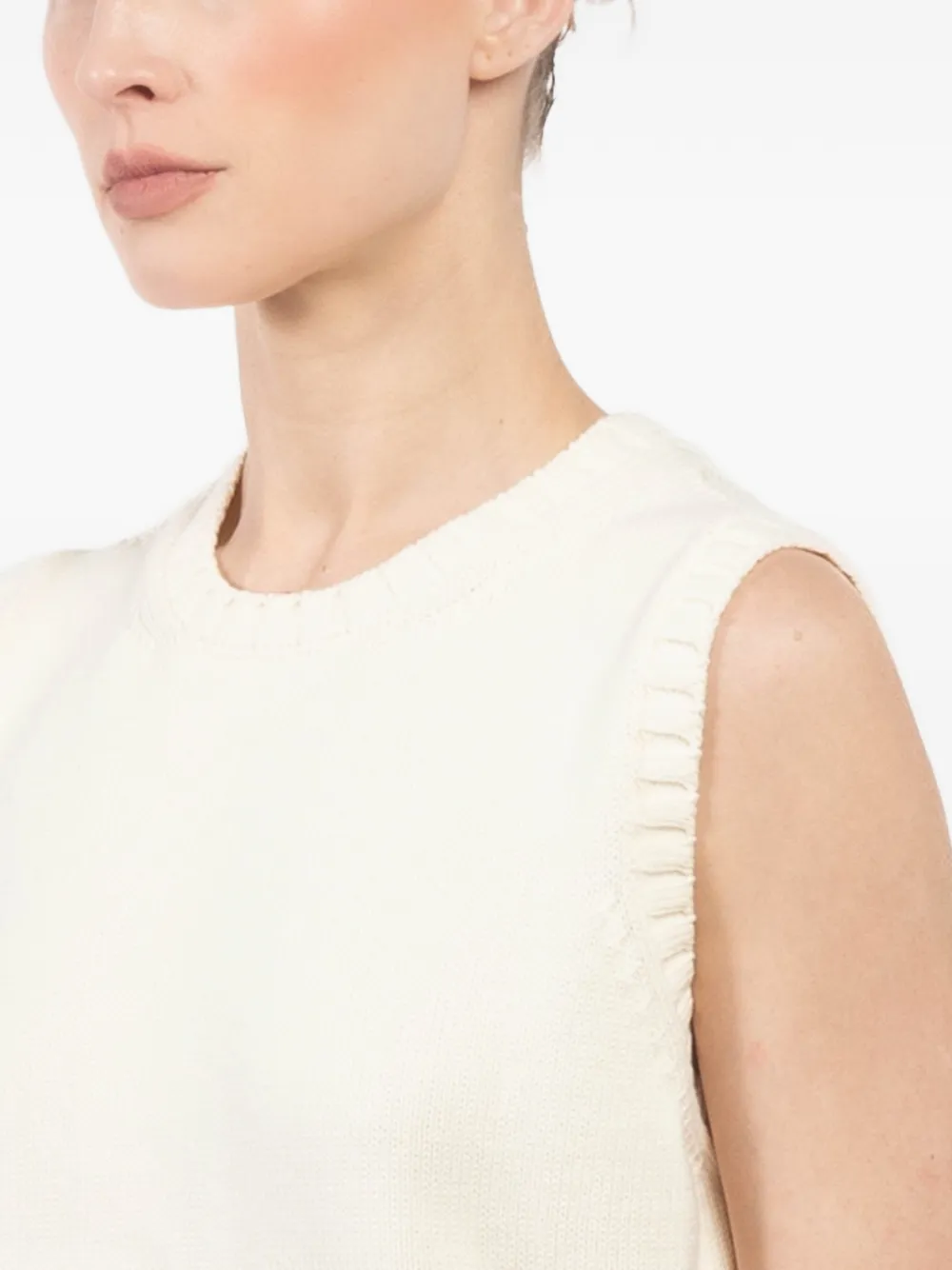 Sleeveless Crew-Neck Vest