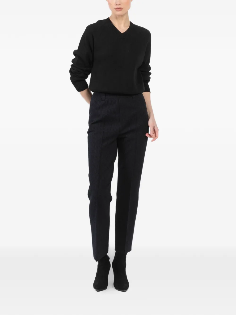 High Sport Veronica V-neck Sweater in Black, view 2