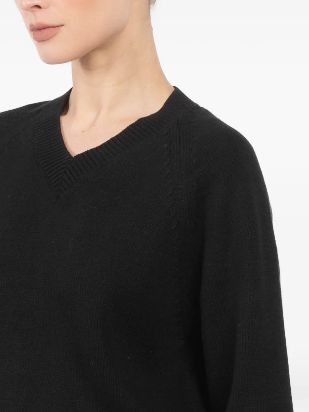 High Sport Veronica V-neck Sweater in Black, view 5