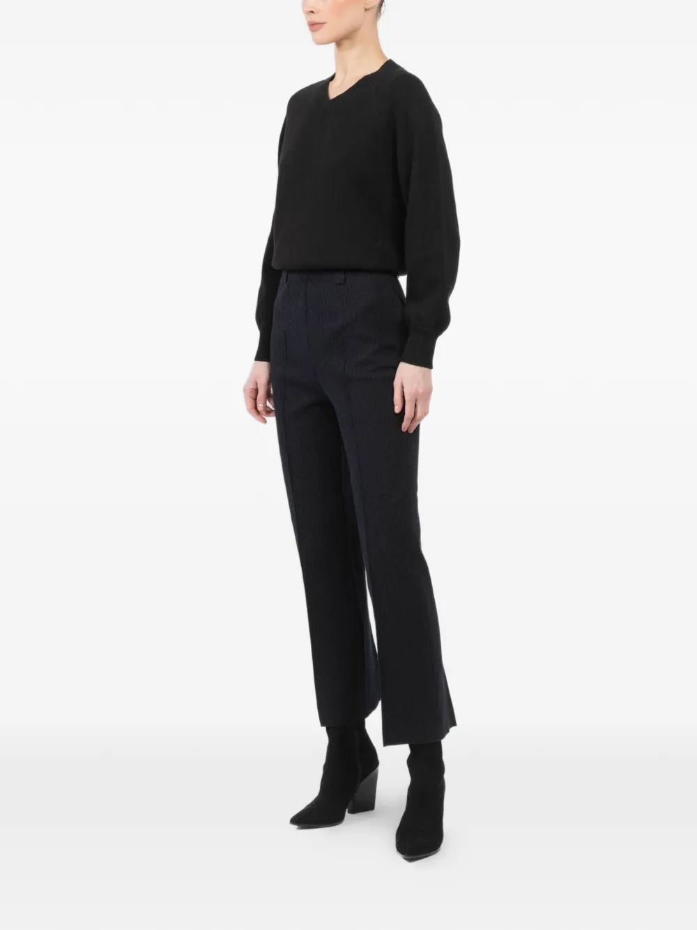 High Sport Veronica V-neck Sweater in Black, view 3