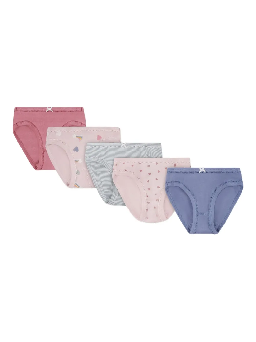 Petit Bateau heart-print briefs (pack of five) Roze