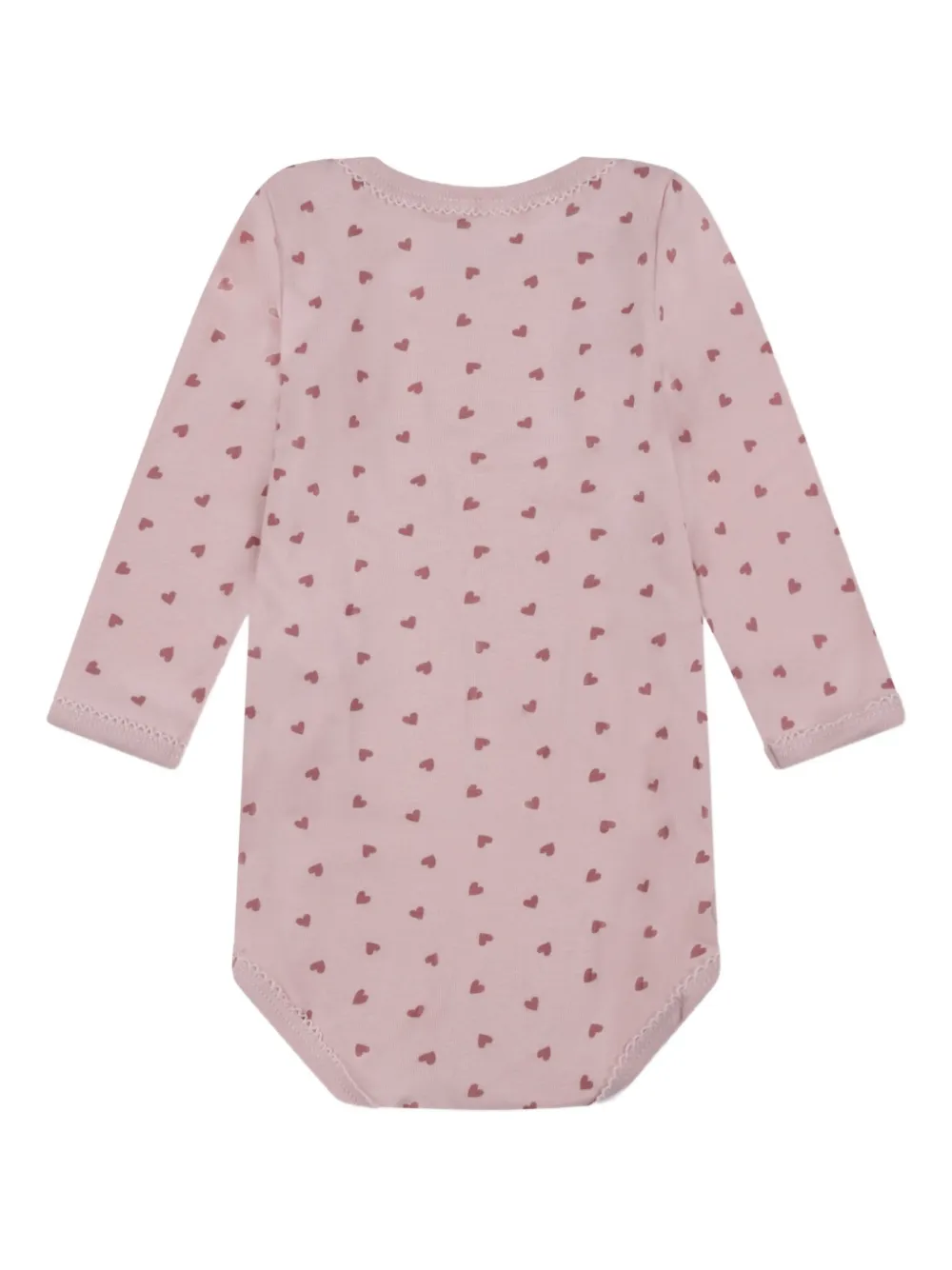 Petit Bateau heart-print long-sleeve bodysuit (pack of five) Blauw