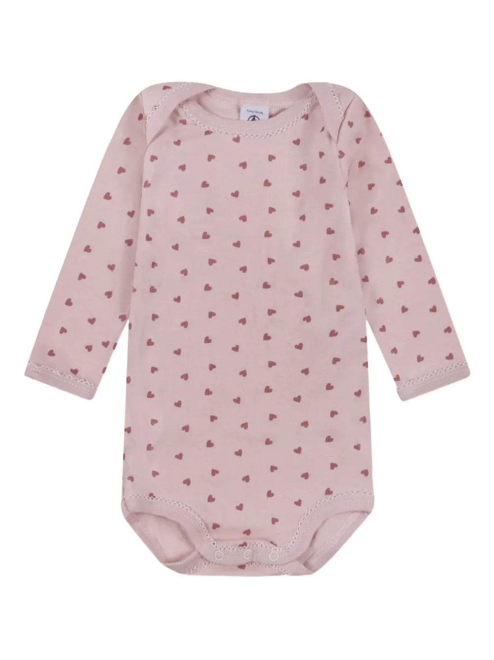 Petit Bateau heart-print long-sleeve bodysuit (pack of five) - Blauw