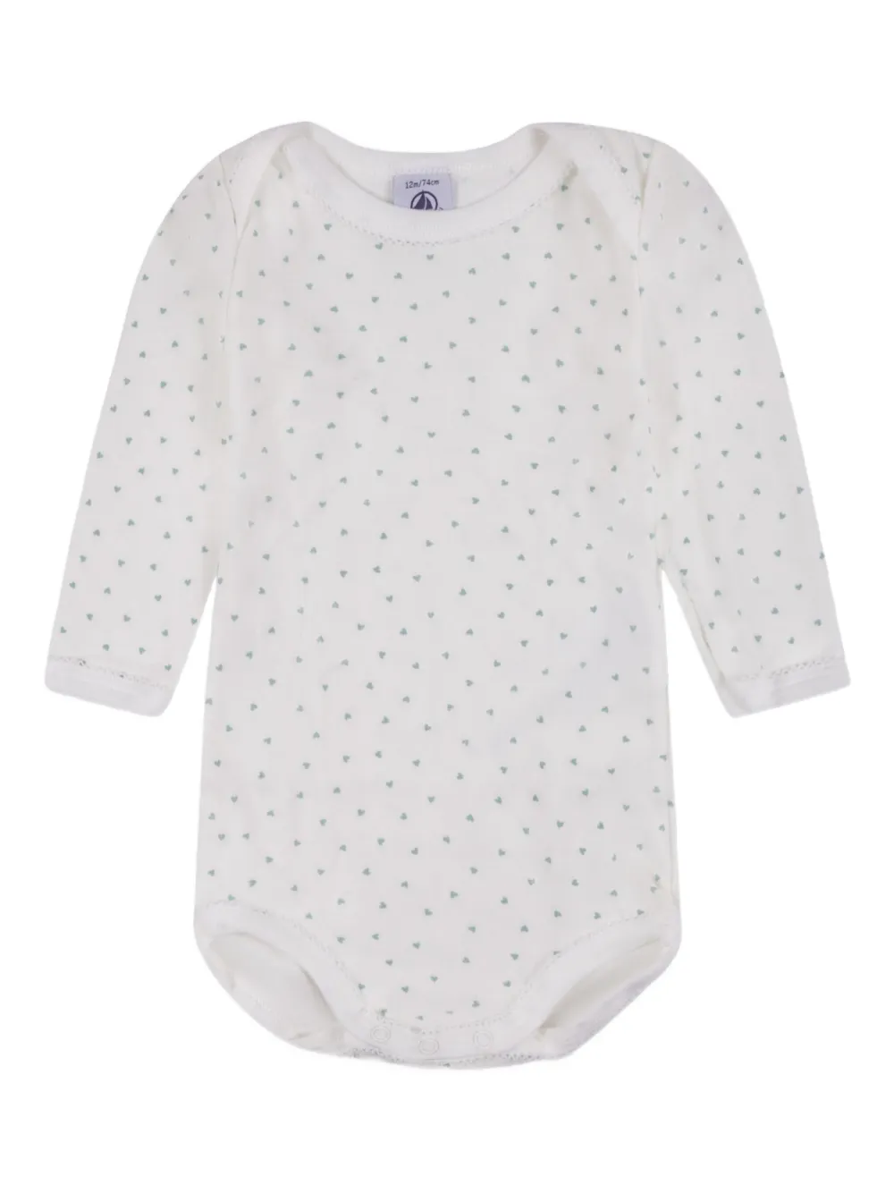 Petit Bateau heart-print long-sleeve bodysuit (pack of five) Blauw