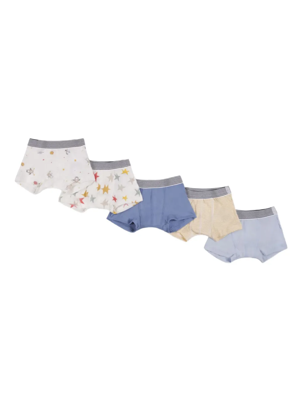 Petit Bateau Vijf gestreepte boxershorts Wit