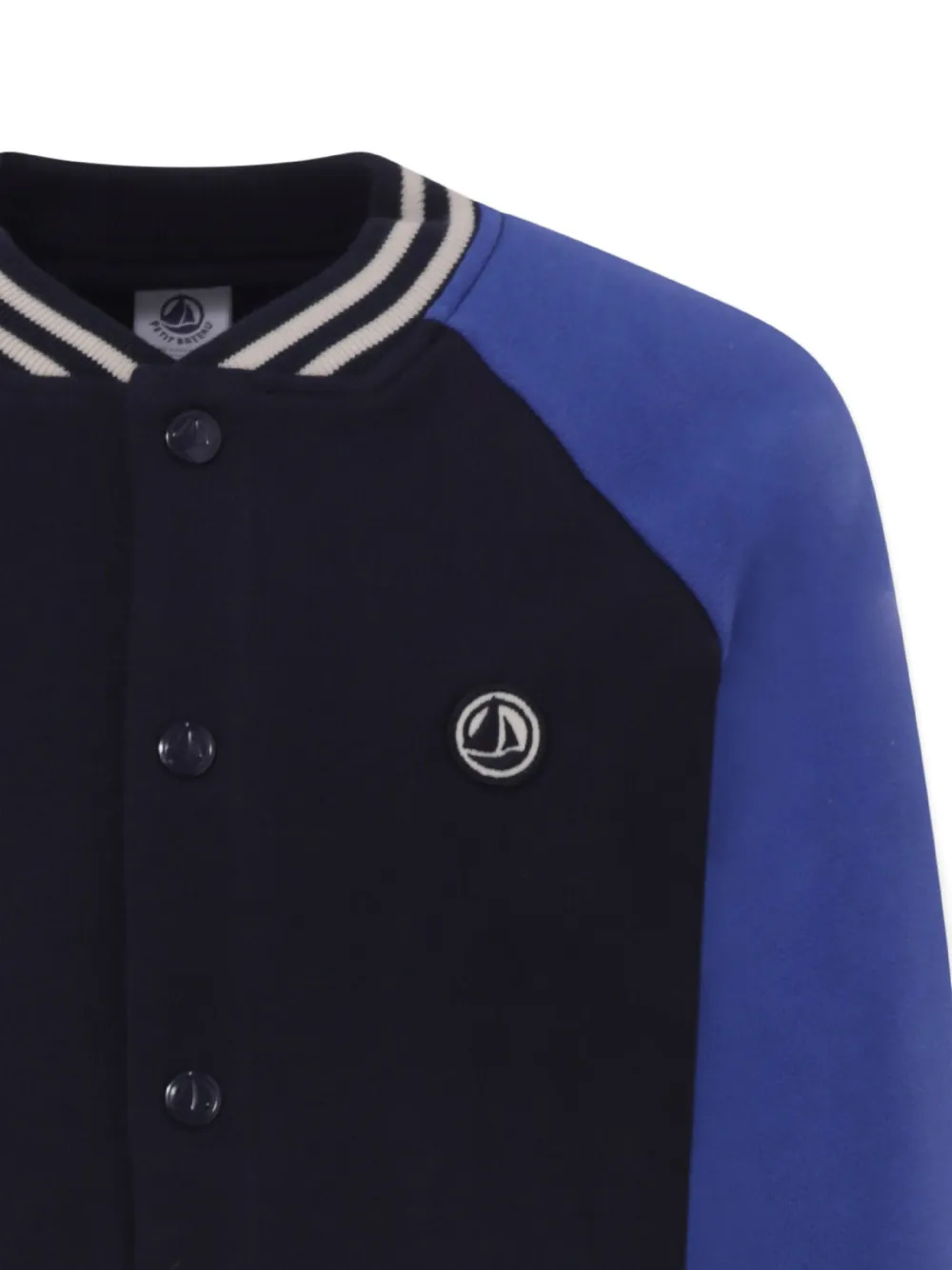 Petit Bateau Bomberjack met lange mouwen en vlakken Blauw