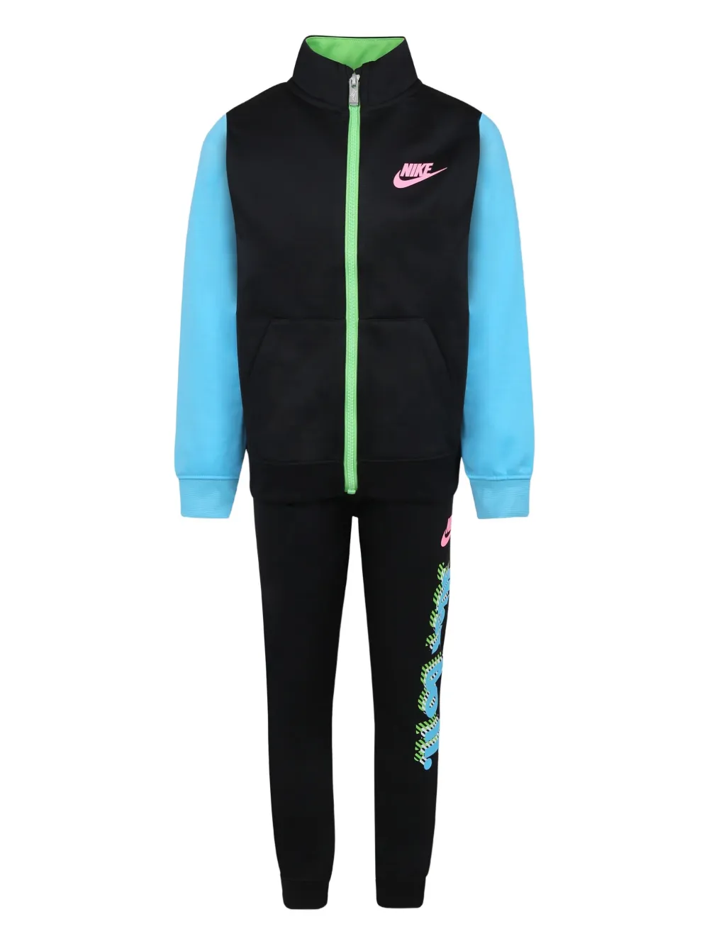 Nike Kids color-block tracksuit Zwart