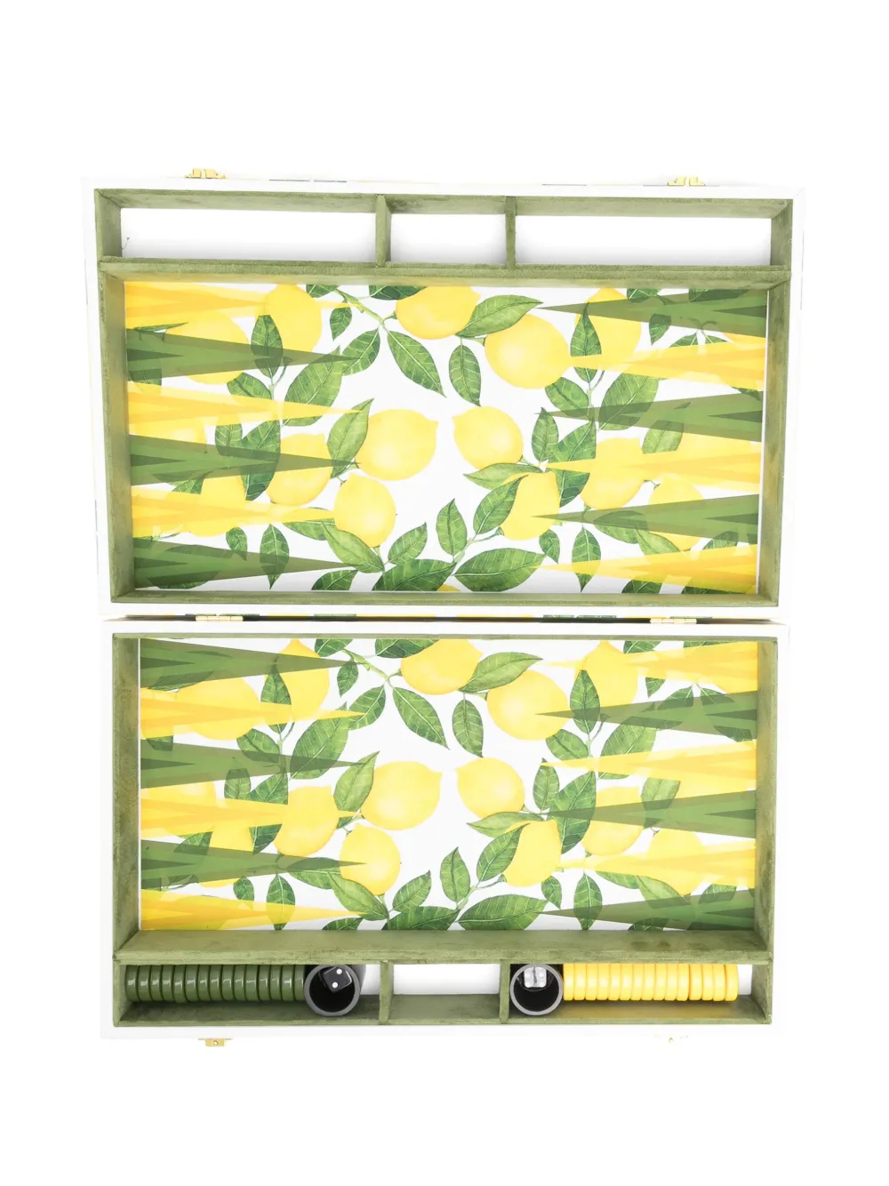 Les-Ottomans set de backgammon con limones estampados | amarillo | Image 1