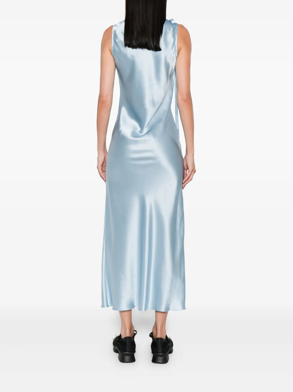 Simone Rocha bow-detail silk dress Blauw