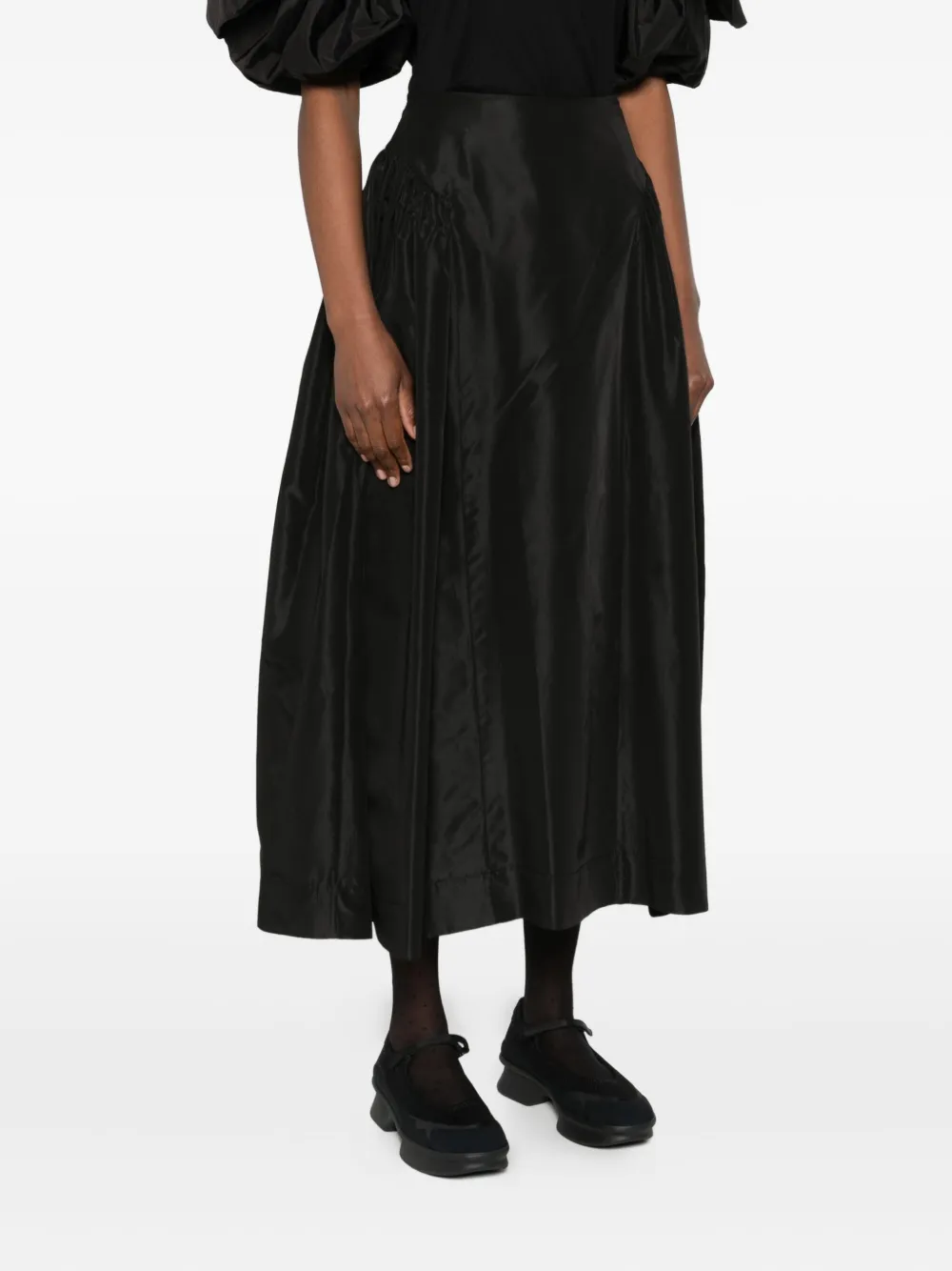 Simone Rocha Geplooide midi-rok Zwart