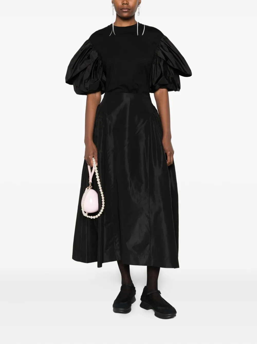 Simone Rocha Geplooide midi-rok Zwart