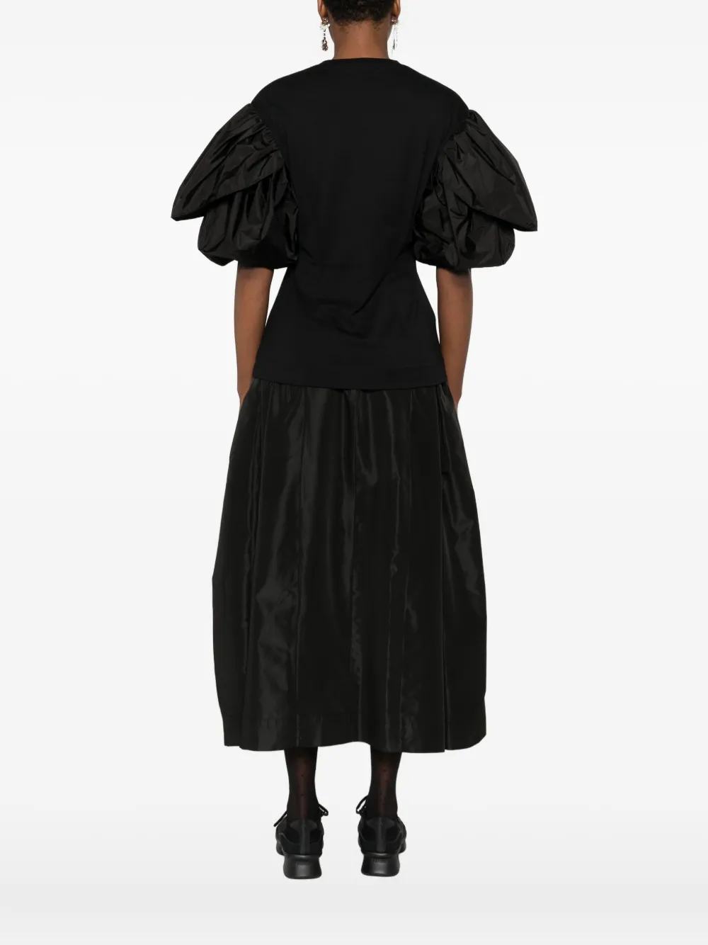 Simone Rocha T-shirt met ruchemouwen Zwart